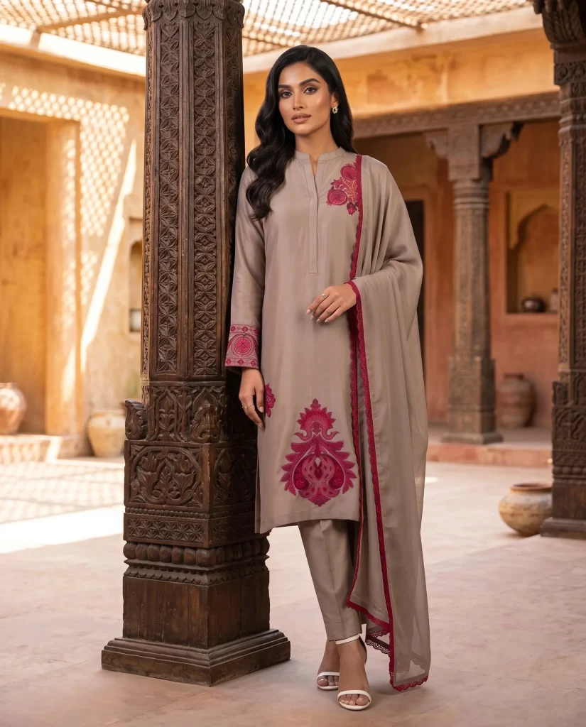 The Imperial Taupe Silk Kurta Set